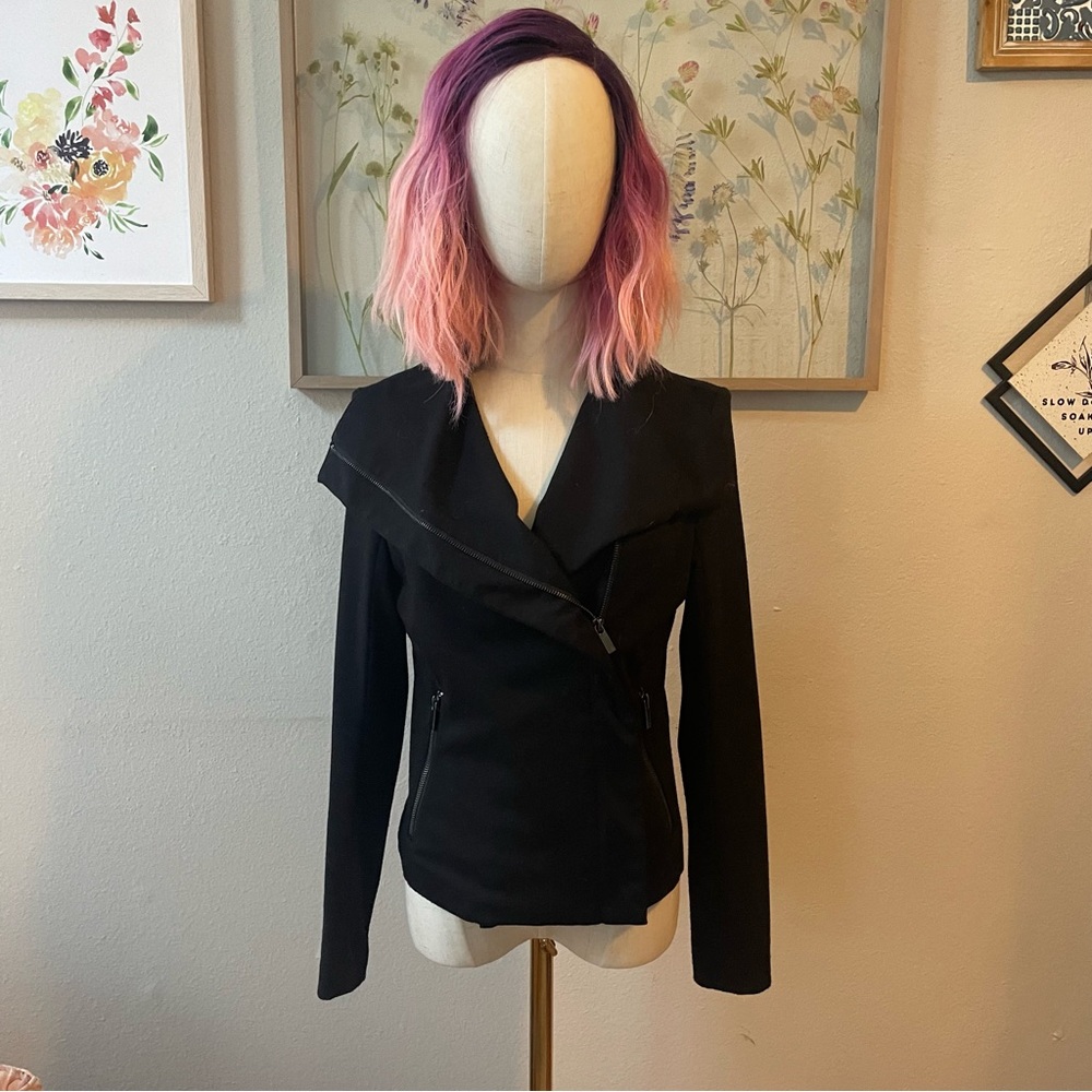 Black Stretch Moto Jacket